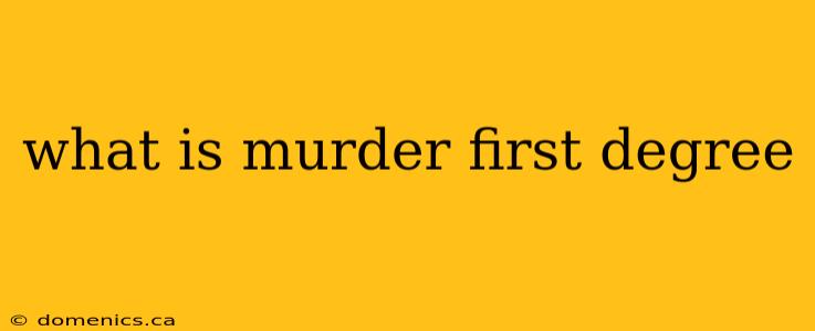 what is murder first degree