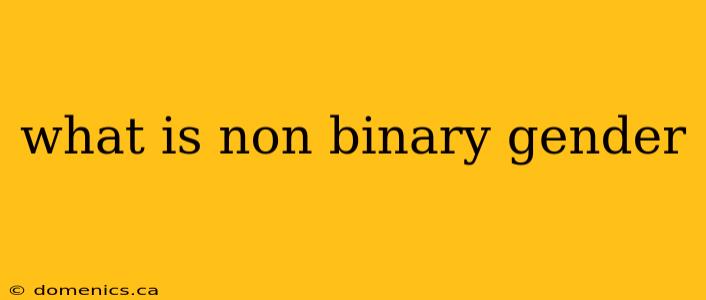 what is non binary gender