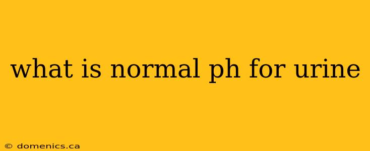 what is normal ph for urine