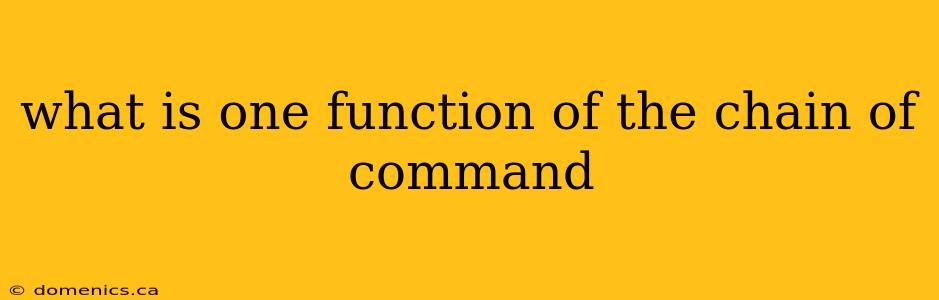 what is one function of the chain of command