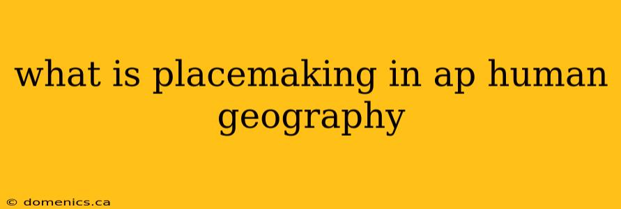 what is placemaking in ap human geography