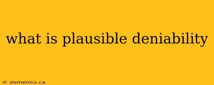 what is plausible deniability