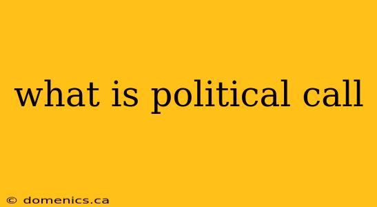 what is political call