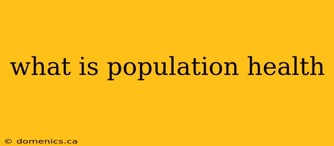 what is population health