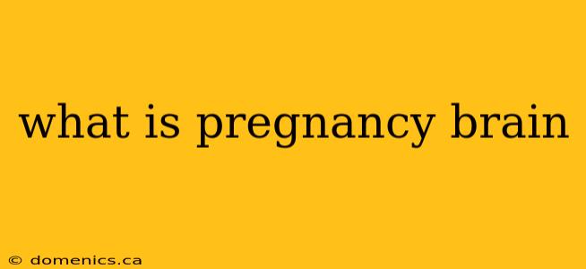 what is pregnancy brain