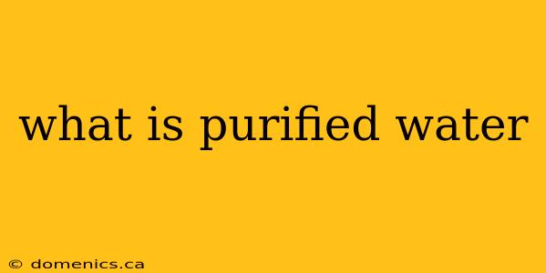 what is purified water