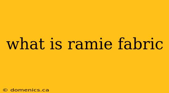 what is ramie fabric