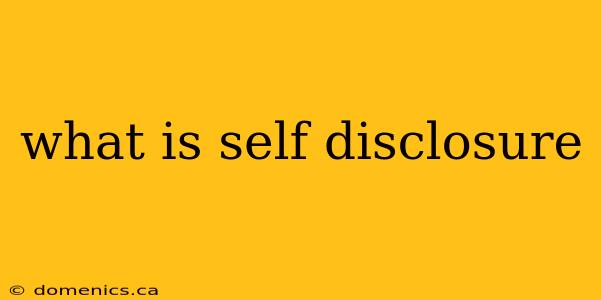 what is self disclosure