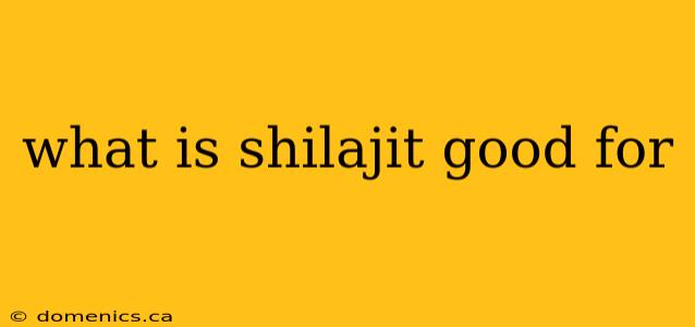 what is shilajit good for