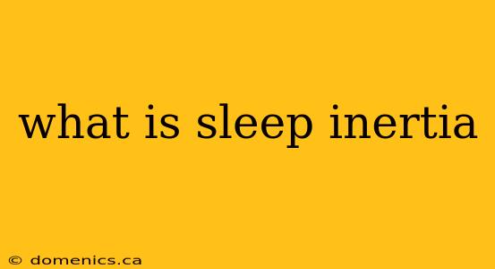 what is sleep inertia