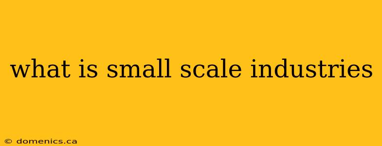 what is small scale industries