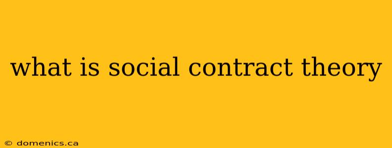 what is social contract theory