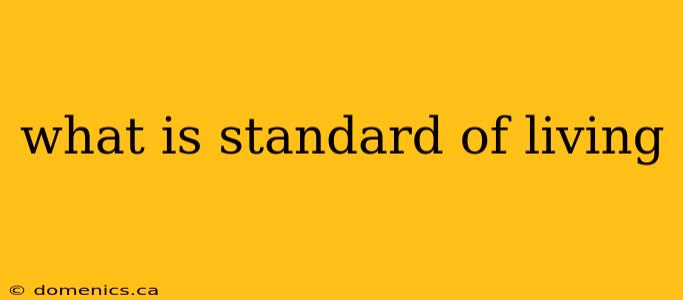 what is standard of living