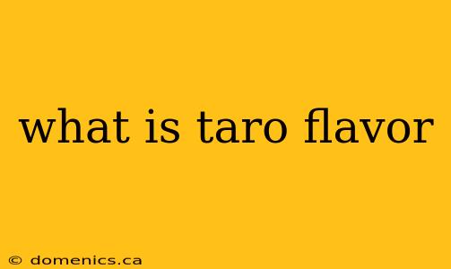 what is taro flavor