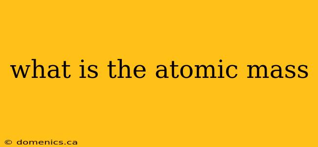 what is the atomic mass