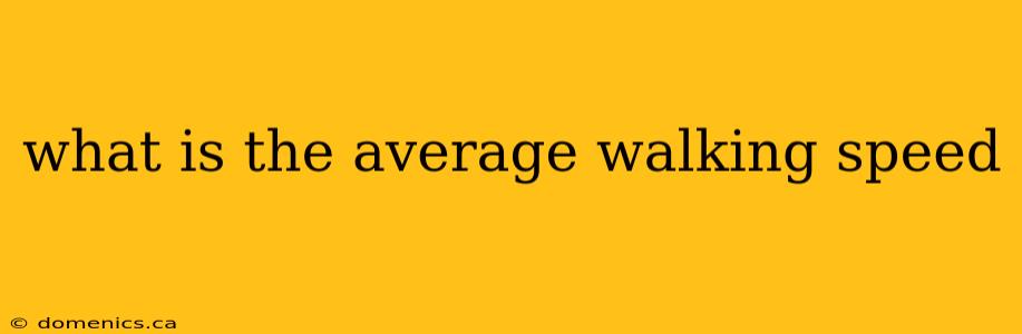 what is the average walking speed