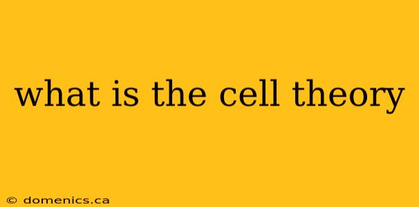 what is the cell theory