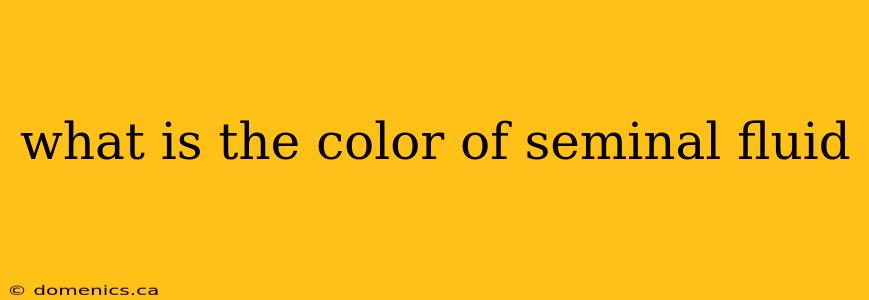 what is the color of seminal fluid