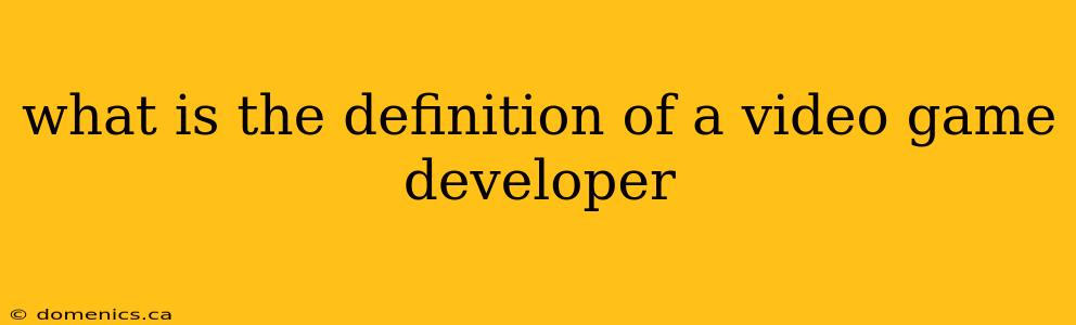 what is the definition of a video game developer