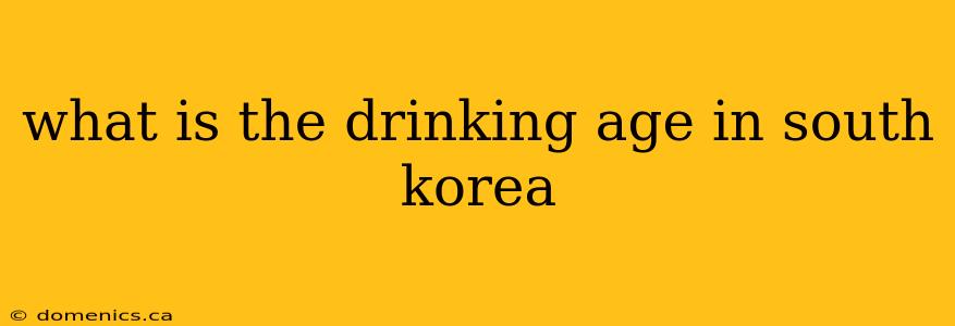 what is the drinking age in south korea