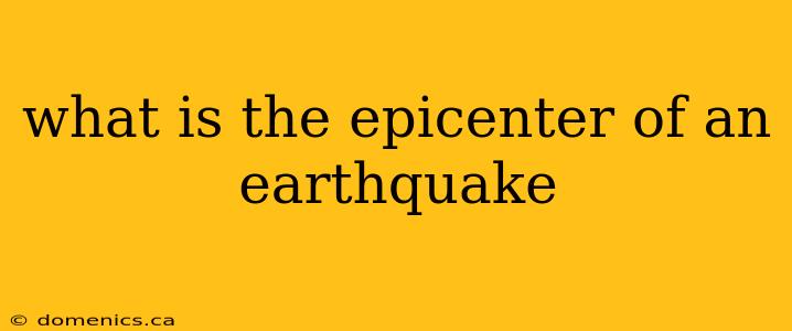 what is the epicenter of an earthquake