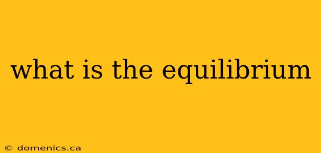 what is the equilibrium