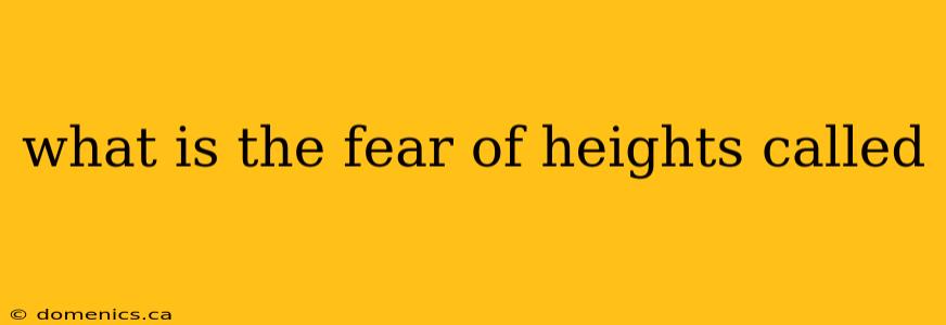 what is the fear of heights called