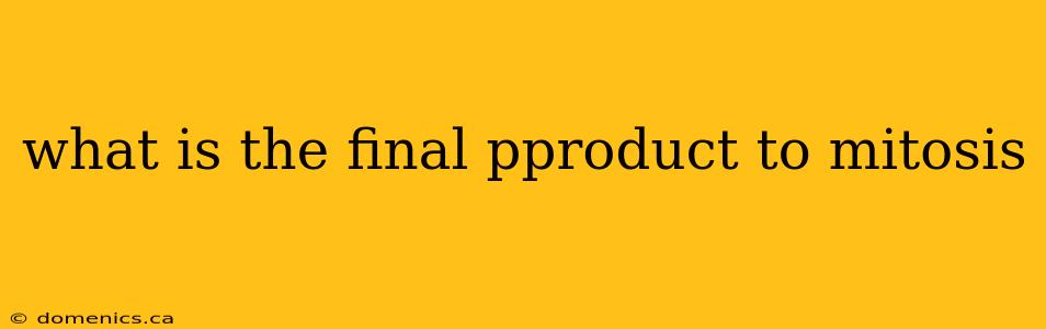 what is the final pproduct to mitosis