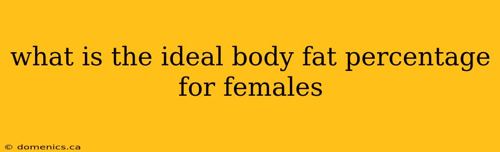 what is the ideal body fat percentage for females