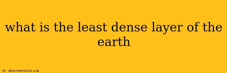 what is the least dense layer of the earth