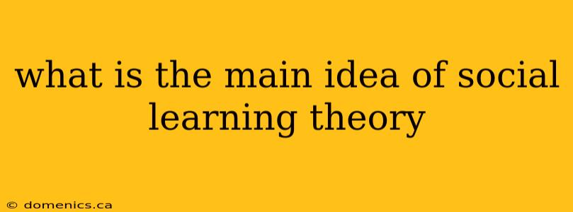 what is the main idea of social learning theory