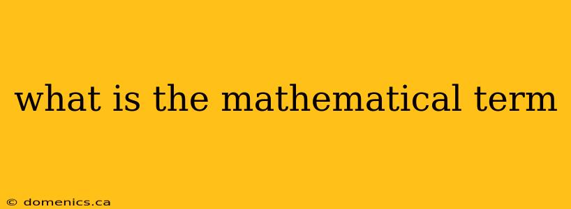 what is the mathematical term