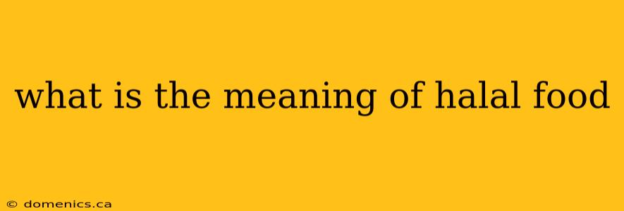 what is the meaning of halal food