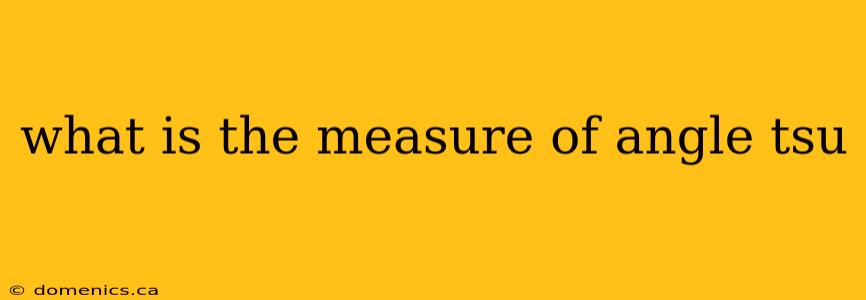 what is the measure of angle tsu