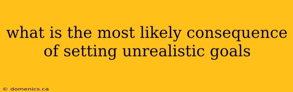 what is the most likely consequence of setting unrealistic goals