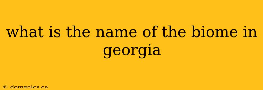 what is the name of the biome in georgia