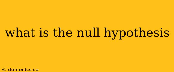 what is the null hypothesis