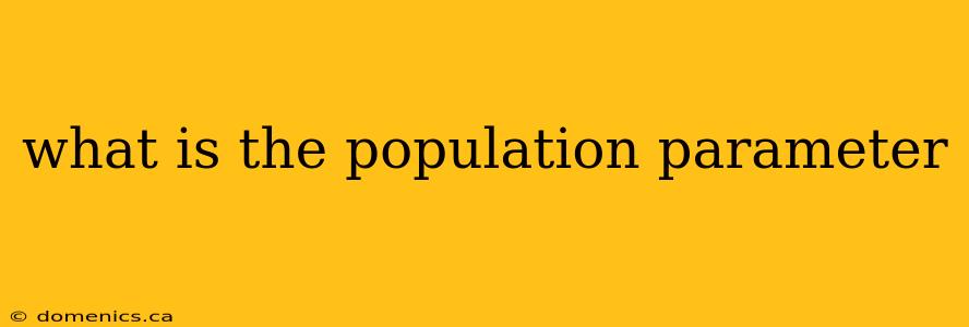 what is the population parameter