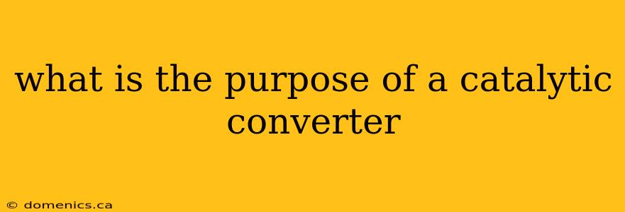 what is the purpose of a catalytic converter