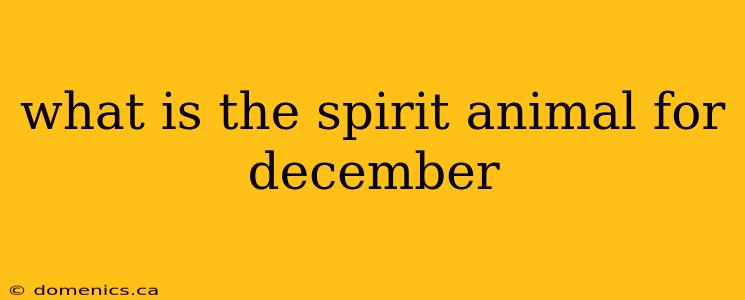 what is the spirit animal for december