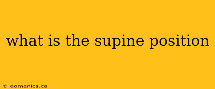 what is the supine position