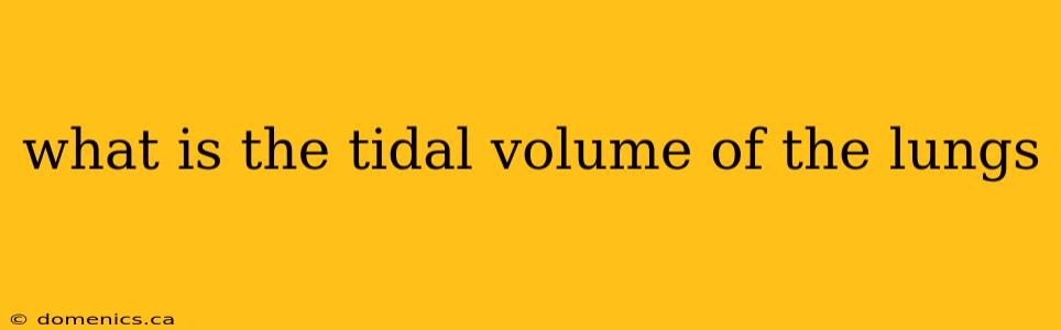 what is the tidal volume of the lungs