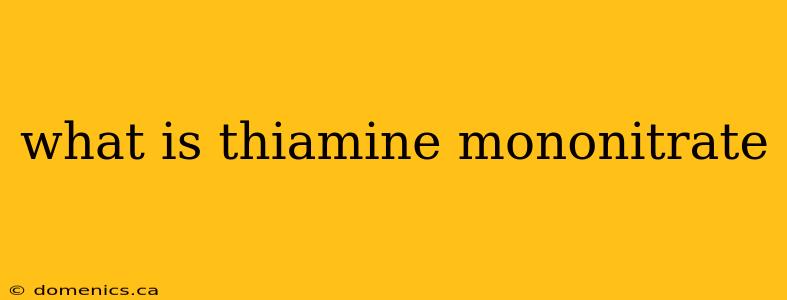 what is thiamine mononitrate