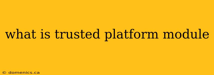 what is trusted platform module