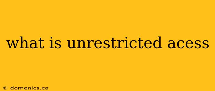 what is unrestricted acess