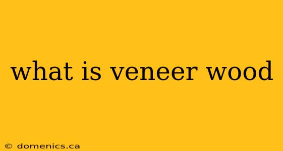 what is veneer wood