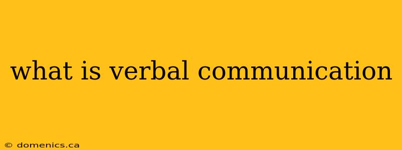 what is verbal communication