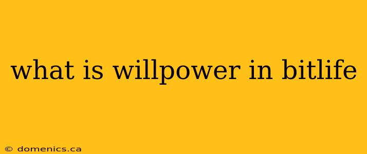 what is willpower in bitlife