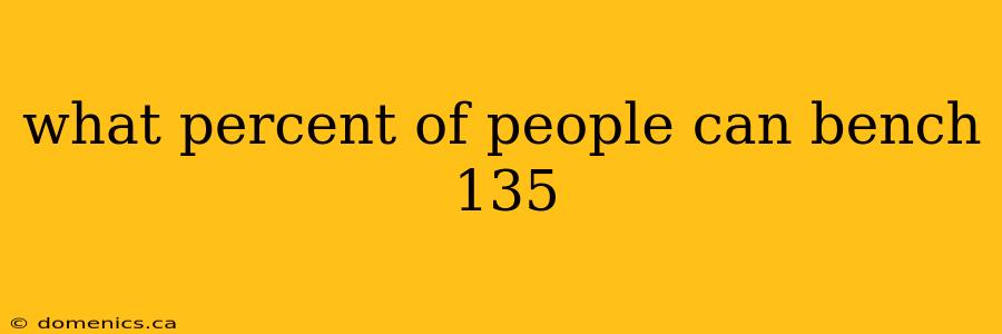 what percent of people can bench 135