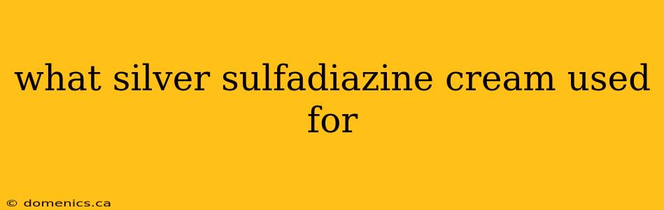 what silver sulfadiazine cream used for